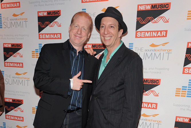 Mike Huppe, SoundExchange, Tom Silverman, New Music Seminar, Tommy Boy Records, Red Carpet Opening Night NMS 2014 Party, Step and Repeat